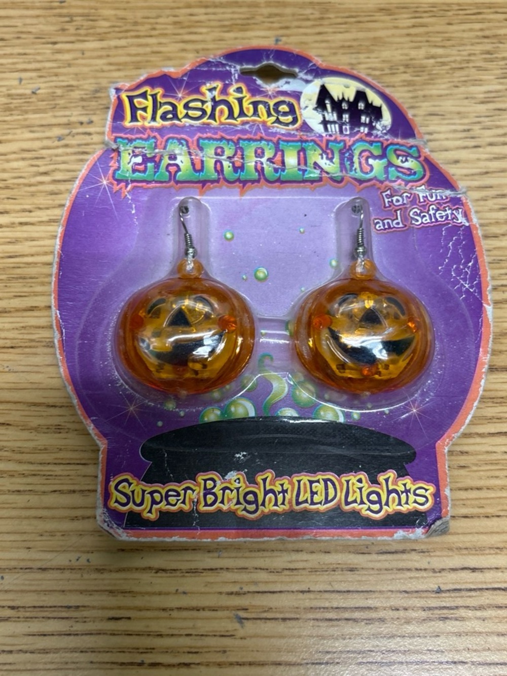 Halloween Pumpkin LED Drop Earrings - Orange